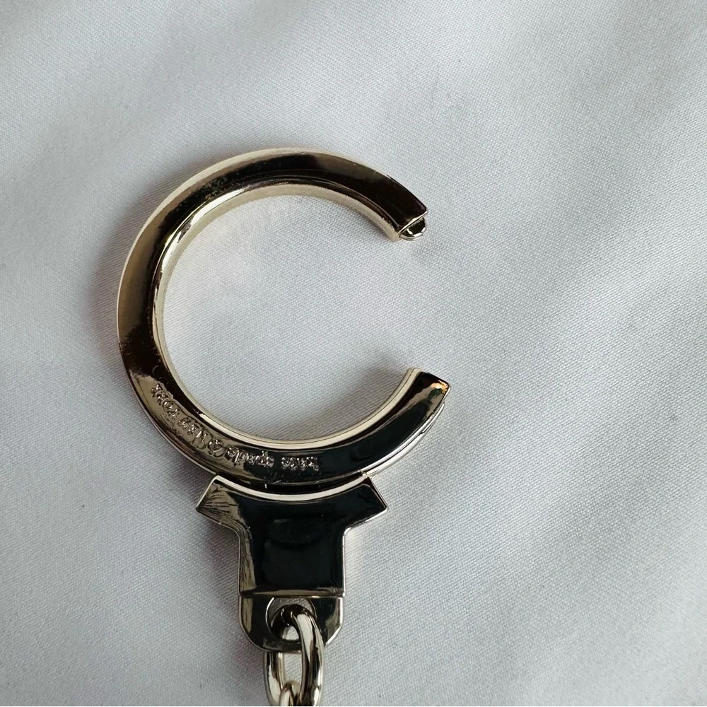 Kate Spade - glitter 3D Puffy heart key fob, Rosegold
